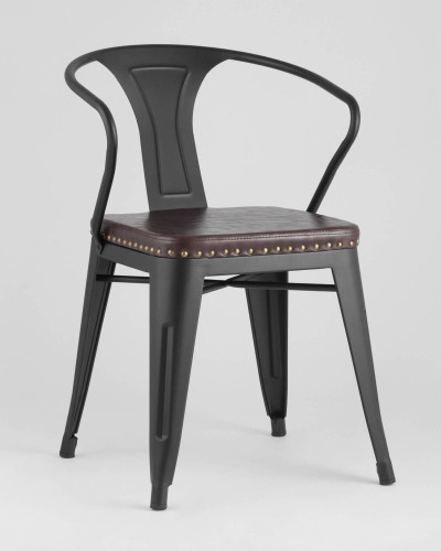 Обеденный стул Stool Group Tolix Arms Soft LF718H MATTE BLACK 3474+PU7005