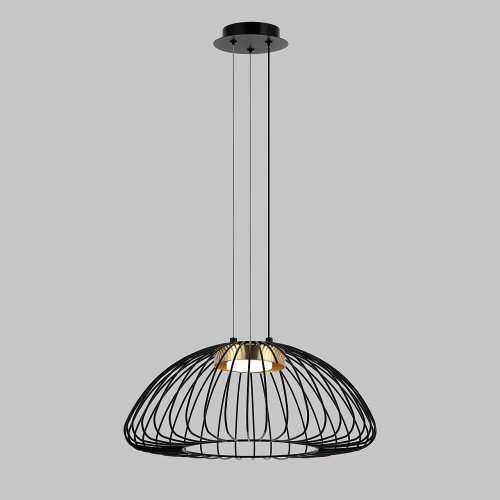 Люстра подвесная, 1*GX53, черный+бронза MD.23104-1-P-BK+BR