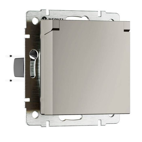 Розетка Werkel W1271204/ Розетка влагозащ. с зазем. с защит. крышкой и шторками (дымчатый)