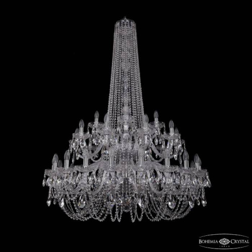 Подвесная хрустальная люстра 1402 Bohemia 1402/20+10+5/400/h-160/2d Ni