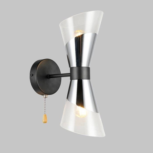 Бра настенное Е14 2*40Вт MD.51913-2-W-BK+CH