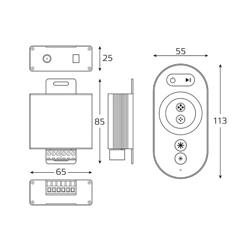 Контроллер RGB Basic для ленты LED 12V 288W Gauss BT622