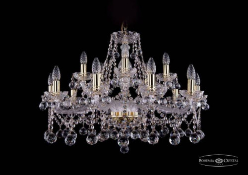 Подвесная хрустальная люстра 1413 Bohemia 1413/10+5/300 G Balls