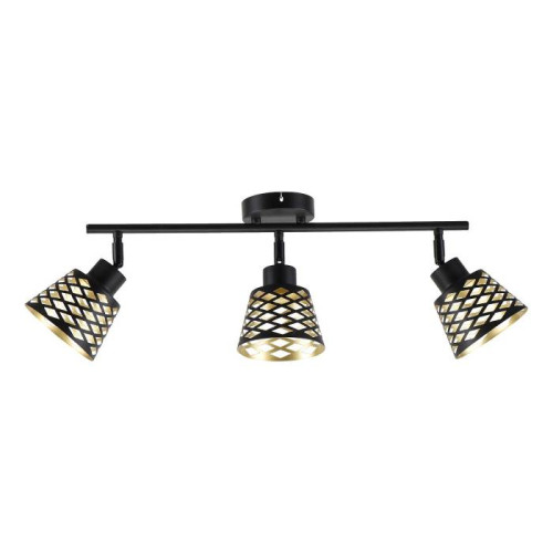 Светильник спот ЭкономСвет 86007 86007/3BK BK+GD