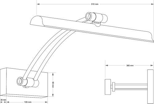 Подсветка для картин Kutek Elve ELV-PODS-1(N)380-DL
