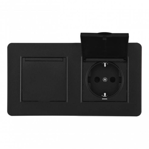 Розетка Arte Milano Set16-2 SET16-2-41-1x2 black