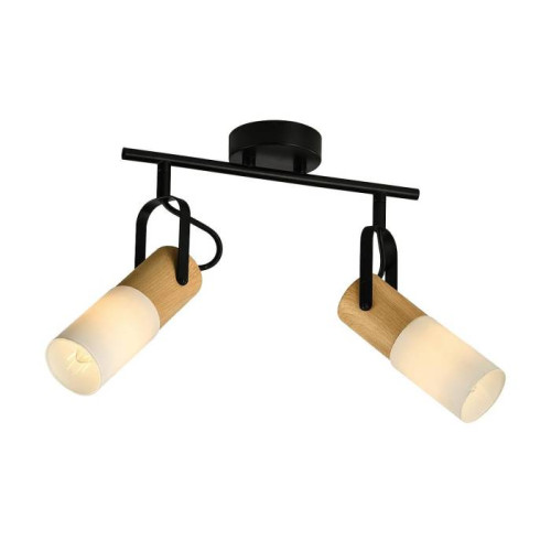Спот настенно-потолочный E14 2*40W черный+светлое дерево SP.044-62-18