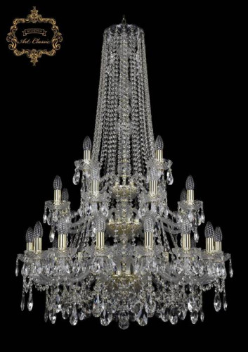 Подвесная хрустальная люстра 11.25 Art Classic 11.25.16+8+4.300.3d.h-128.Gd.Sp
