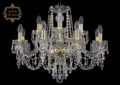 Подвесная хрустальная люстра 11.23 Art Classic 11.23.8+4.220.Gd.Dr
