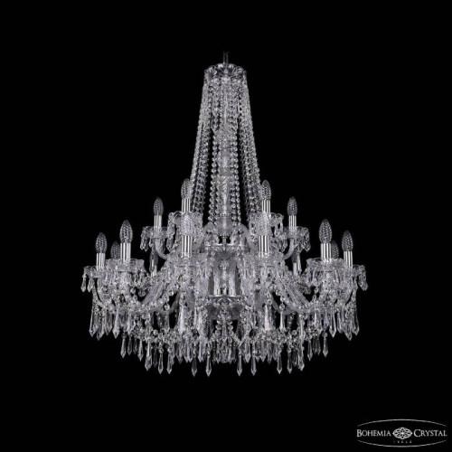 Подвесная хрустальная люстра 1403 Bohemia 1403/12+6/300/h-100/2d Ni