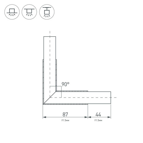 Угол в сборе для соединения двух профилей PLS-LOCK-H25 Arlight Pls-Lock 031268