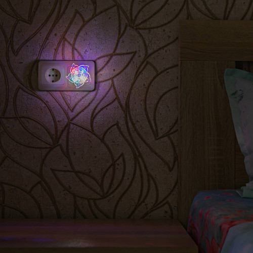 Детский ночник Uniel DTL-308-Цветок/RGB/4LED/0,5W