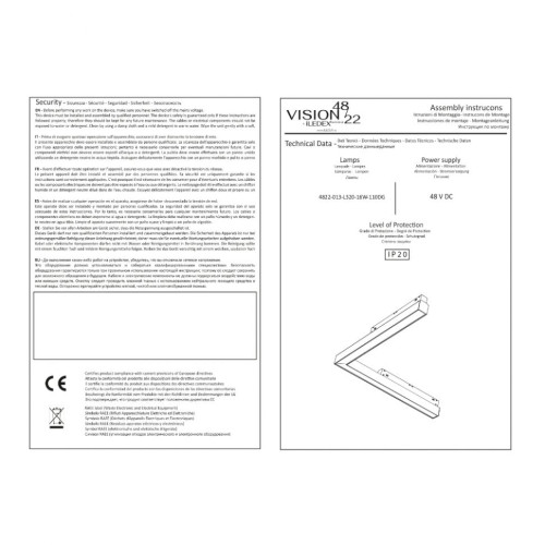 Трековый светильник iLEDEX TECHNICAL VISION48/22 4822-013-L320-16W-110DG-3000K-WH