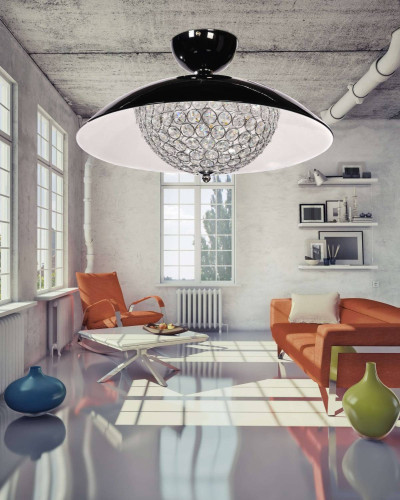 Потолочная светодиодная люстра Mezzaluna Lumina Deco LDC 1578-5 BK