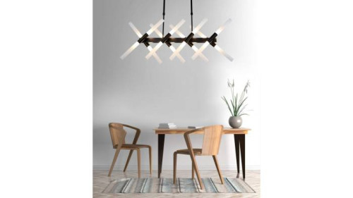 Люстра на штанге Lumina Deco Alford LDP 6036-16 BK