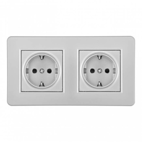 Розетка Arte Milano Set16-2 SET16-2-40-1x2 silver