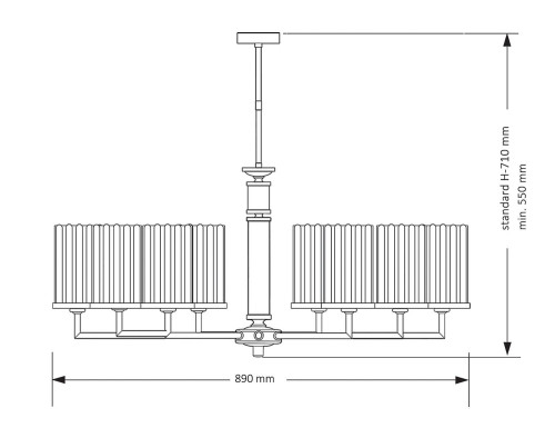 Люстра на штанге Kutek Artu Ryfel ART-ZW-8(Z)R