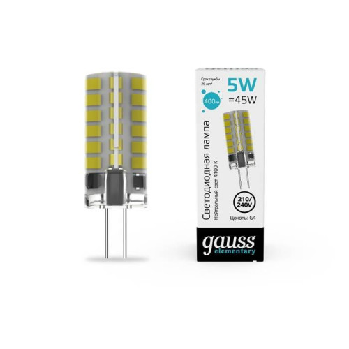 Светодиодные лампочки Gauss 18025 (G4)  (5Вт)  (4100K) 