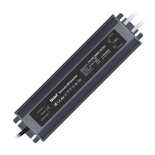 Блок питания ультратонкий, 200Вт Uniel UET-VAF-200B67 24V IP67 2 выхода