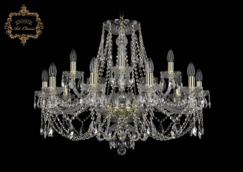 Подвесная хрустальная люстра 11.21 Art Classic 11.21.10+5.300.Gd.Sp