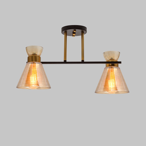 Люстра потолочная, 2*E27, черный+медь MD.6200-2-S-BK+COP
