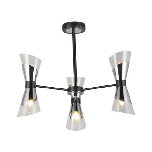 Люстра потолочная Е14 6*40Вт MD.51913-6-S-BK+CH