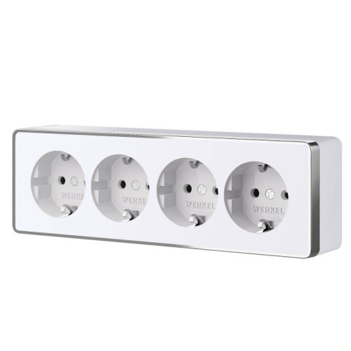 Розетка Werkel Накладные механизмы Gallant белые W5072210/ Розетка четверная с заземлением и шторками Gallant (белый)