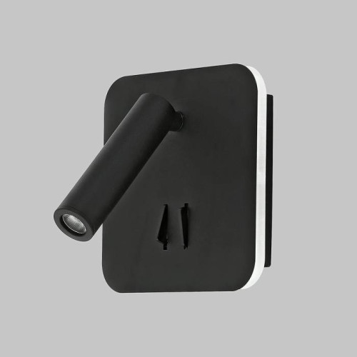 Светильник светодиодный квадратный с подсветкой 3W + 9W настенный 220V, 3000K, Черный IL.0005.2101 BK