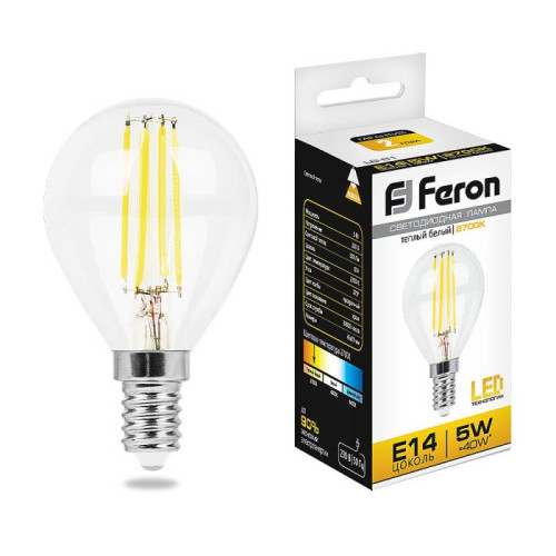 Светодиодные лампочки Feron 25578 (E14)  (5Вт)  (2700K) 