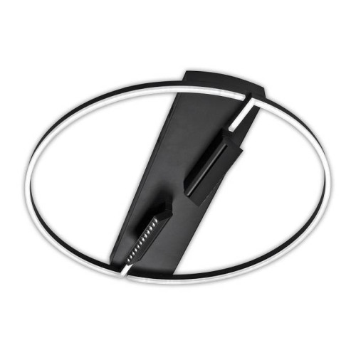 Люстра потолочная светодиодная 106W, 3000+4200К+6500K, поворотные споты, пульт ДУ, матовый черный PLC-7072-800-MBK