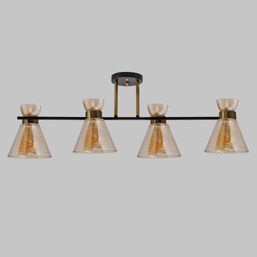 Люстра потолочная, 4*E27, черный+медь MD.6200-4-S-BK+COP