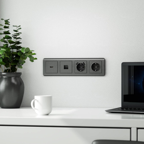 Рамка Werkel W0042104/ Рамка на 4 поста Stream (графит)