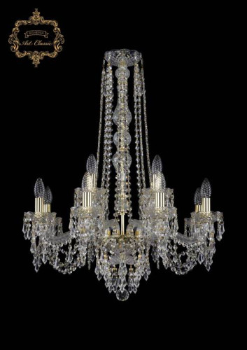 Подвесная хрустальная люстра 11.23 Art Classic 11.23.8+4.220.h-80.Gd.Dr