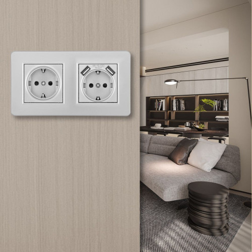 Розетка Arte Milano Set16-2 SET16-2-47-1-40-1 silver