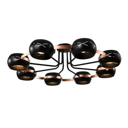 Люстра потолочная Е27 8*60W черный+медь MD.21743-8-S-BK+CP