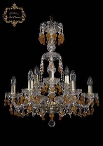 Подвесная хрустальная люстра 11.24 Art Classic 11.24.6+3.200.XL-64.Gd.V1003