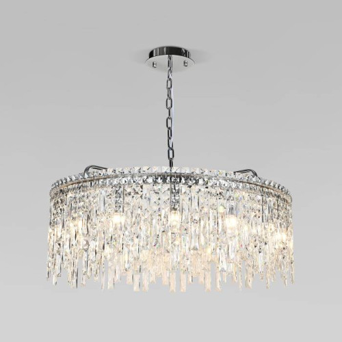 Подвесная люстра Eurosvet Blitz 60159 хром/ прозрачный хрусталь Strotskis