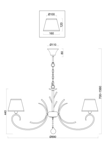 Подвесная люстра Freya Gisela FR2013PL-08G