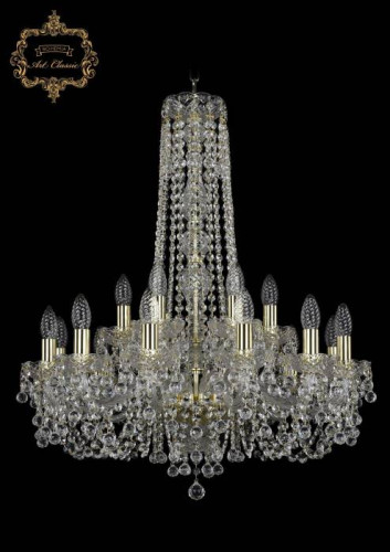 Подвесная хрустальная люстра 11.26 Art Classic 11.26.12+6.220.h-77.Gd.B