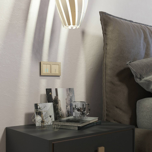 Выключатель Werkel Встраиваемые механизмы шампань W4520011/ Сенсорный выключатель двухклавишный с подсветкой 1000 Вт (шампань)