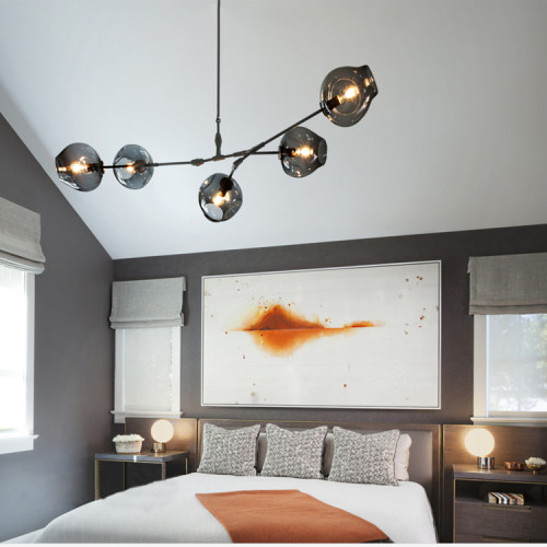 Люстра на штанге Delight Collection Bubble KG0579P-5 smoky