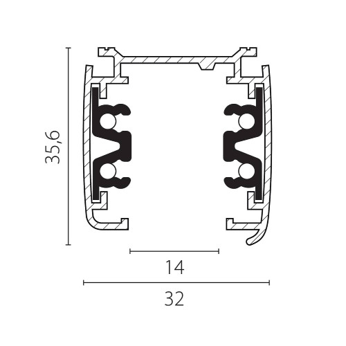Шинопровод Lightstar Quattro 504025-R