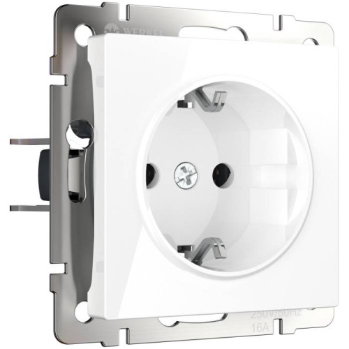Розетка Werkel W1171301/ Розетка с заземлением, безвинтовой зажим (белый)