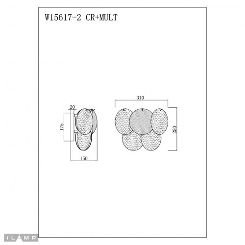 Настенное бра iLamp Rivoli W15617-2 CR+MULT