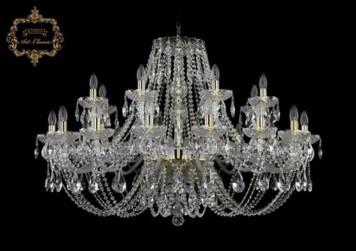 Подвесная хрустальная люстра 11.21 Art Classic 11.21.16+8.400.Gd.Sp