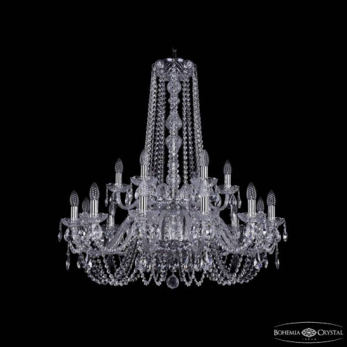 Подвесная хрустальная люстра 1402 Bohemia 1402/12+6/300/h-91/2d Ni