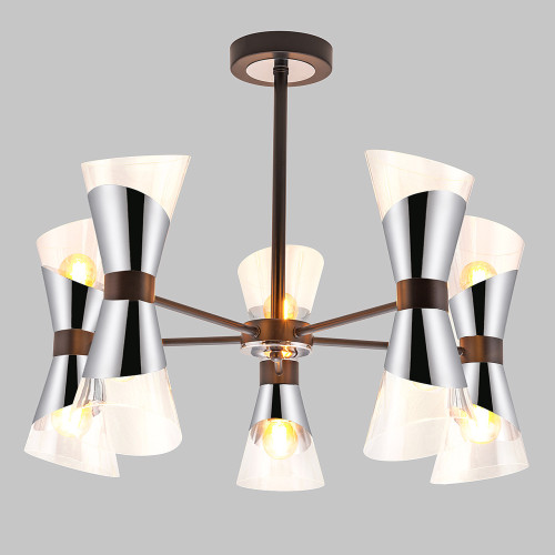 Люстра потолочная Е14 10*40Вт MD.51913-10-S-BK+CH