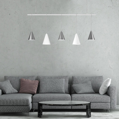 Светильник подвесной Eurosvet Castle 50088/5 белый/серебро