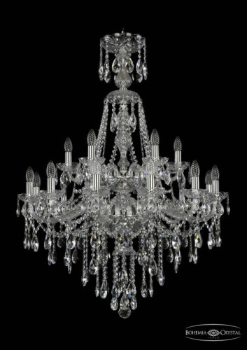 Подвесная хрустальная люстра 1415 Bohemia 1415/12+6/300/XL-114/2d Ni