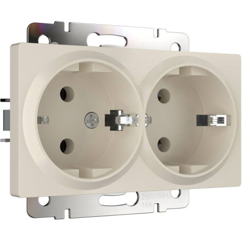 Розетка Werkel W1172062/ Розетка двойная с заземлением (айвори матовый)